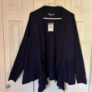 89th & Madison Cardigan Sweater Sz 2X Navy Blue